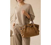 Svnx Vintage Soft Faux Suede Shoulder Bag In Brown Brown