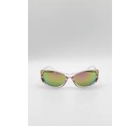 Svnx Vintage Wrap Around With Butterfly Detail Sunglasses In Pink Pink