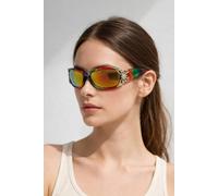 Svnx Vintage Wrap Around With Butterfly Detail Sunglasses Multi
