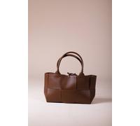 Svnx Wide Woven Tote In Brown Brown One Size