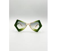 SVNX Women's 2 Tone Angular Sunglasses in Green SVNX Green One Size