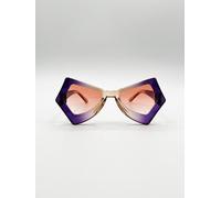 SVNX Women's 2 Tone Angular Sunglasses in Purple