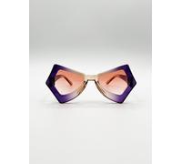 SVNX Women's 2 Tone Angular Sunglasses in Purple SVNX Purple One Size