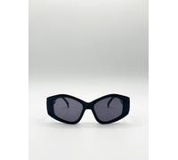 SVNX Women's Angular Cat-Eye Sunglasses in Black