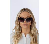 SVNX Women's Angular Cat-Eye Sunglasses in Multi in Black