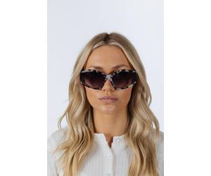SVNX Women's Angular Cat-Eye Sunglasses in Multi in Black