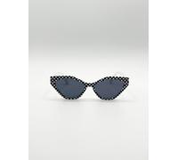 SVNX Women's Angular Sunglasses in Black & White Check SVNX Black One Size