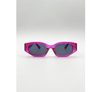 SVNX Women's Angular Sunglasses in Translucent Hot Pink