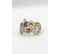 SVNX Women's Apple Watch Swirl Patterned Strap in Metallic Gold