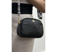 SVNX Women's Bee Embellished Rounded Crossbody Bag in Black
