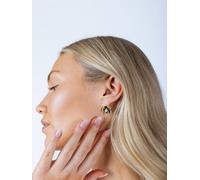 SVNX Women's Black Floral Pearl Stud Earrings in Gold - Gift Boxed