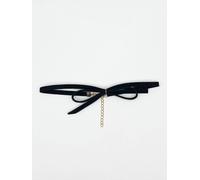 SVNX Women's Bow Faux Suede Choker in Black