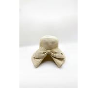 SVNX Women's Bow Foldable Summer Hat in Beige