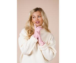 SVNX Women's Bow Knitted Gloves in Pink
