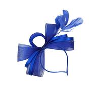 SVNX Women's Bow Shaped Fascinator with Satin Loops & Feathers in Blue SVNX Blue One Size