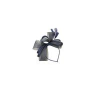 SVNX Women's Bow Shaped Fascinator with Satin Loops & Feathers in Navy SVNX Navy One Size