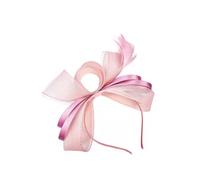SVNX Women's Bow Shaped Fascinator with Satin Loops & Feathers in Pink SVNX Pink One Size