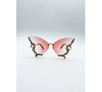 SVNX Women's Butterfly Lens with Crystal Detail in Gradient Pink