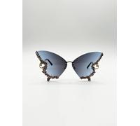 SVNX Women's Butterfly Shaped Lens with Crystal Detail in Blue