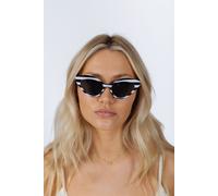 SVNX Women's Cat-Eye Sunglasses in Black White Stripe in Brown SVNX Brown One Size