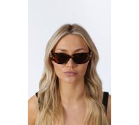 SVNX Women's Cat-Eye Sunglasses with Side Detail in Brown