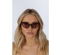 SVNX Women's Cat-Eye Sunglasses with Thin Chain Arm Tortoise in Brown