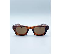 SVNX Women's Chunky Square Frame Sunglasses in Tortoiseshell in Brown SVNX Brown One Size