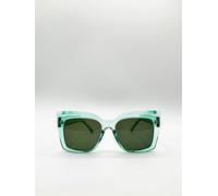 SVNX Women's Clear plastic frame cat eye style sunglasses in Green SVNX Green One Size