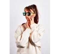 SVNX Women's Clear Plastic Frame Cat Eye Style Sunglasses in Green SVNX Green One Size