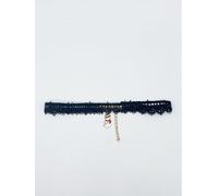 SVNX Women's Corded Lace Scallop Effect Choker With Snowman Pendant in Black SVNX Black One Size