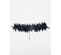 SVNX Women's Corded Zig Zag Ladder Effect Choker in Black