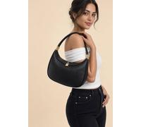 SVNX Women's Crescent Padlock Shoulder Bag in Black