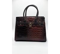 SVNX Women's Croc Buckle Tote Bag in Brown