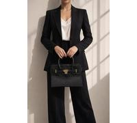 SVNX Women's Croc-Print Handbag in Black