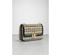 SVNX Women's Crochet Detail Shoulder Bag in Black