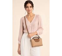 SVNX Women's Crossbody Bag with Handle in Beige
