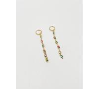 SVNX Women's Crystal Square Chain Earrings SVNX Multicolor One Size