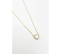 SVNX Women's Diamante & Seashell Heart Necklace - Gift Boxed in Gold