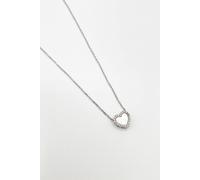 SVNX Women's Diamante & Seashell Heart Necklace - Gift Boxed in Silver