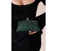 SVNX Women's Embellished Clutch Bag in Green