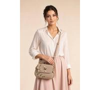 SVNX Women's Embroidered Shoulder Bag With Zip Charms in Pink
