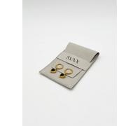 SVNX Women's Emerald Green Heart Hoop Earrings in Gold