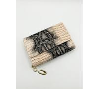 SVNX Women's Faux Crocodile Pattern Folded Purse in Beige