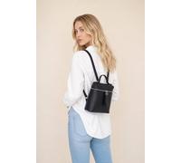 SVNX Women's Faux Leather Mini Backpack in Black