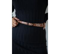 SVNX Women's Faux Snake Print Thin Belt in Coral SVNX Coral One Size