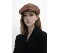 SVNX Women's Flat Cap in Brown PU SVNX Brown One Size