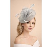 SVNX Women's Floral Fascinator with A Wide Base in Light Grey SVNX Light Grey One Size