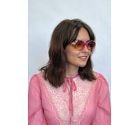 SVNX Women's Floral Pink Oval Sunglasses
