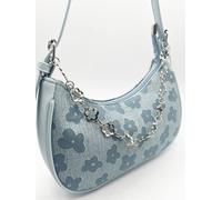 SVNX Women's Floral Print Miniture Shoulder Bag With Chain in Blue