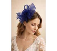 SVNX Women's Folded Bow Fascinator with Tipped Feathers in Royal